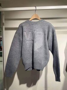 Women's Sweaters designer Short long sleeved new gray letter knitted round neck loose fitting pullover sweater