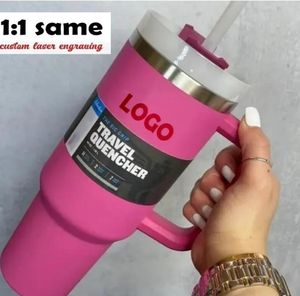 USA Stock Watermelon Moonshine H2.040oz Stainless Steel Mug with Silicone Handle Lid and Straw Travel Car Mug Keep Drinking Cold Water Bottle with Original Box