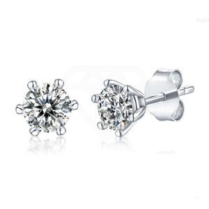 Wholesale Claw Setting Earring Jewellery 925 Sterling Silver Inset Moissanite Diamond Stud One Pair for Girl