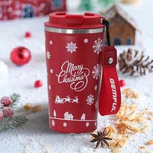 Canecas Caneca de café de viagem Presentes de Natal 2023 510ml Copo isolado de aço inoxidável a vácuo com tampa 17oz presente para sua amante feminina 231207