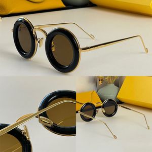 Lazer masculino e feminino designer de alta qualidade armação de metal curvada óculos de sol pernas de metal dourado 40094U linda armação redonda multicolorida Gafas de sol festas na praia férias