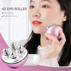 Dispositivos de cuidados faciais EMS Face Slimming 3D Roller Micro Current Face Lift Slimmer Remoção de rugas Massageador de pele apertando dispositivos de beleza 231207