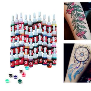 Professionella tatueringsfärg levererar 5 ml 40 färger svarta tatueringar bläckuppsättning färgpigment för tato permanenta sminkförsörjningar