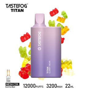 Högkvalitativ puff 12k engångsvapspenna TAICEFOG TITAN PULDS 12000 E-cigarett 22 ml 3200mAh Inget laddningsbatteri 10 smaker i lager Partihandel E-cigarett