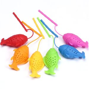 Wholesale Silicone Tea Strainers Fish Shape Tea Bags Food Grade Teas Infuser Filter Diffuser Reusable