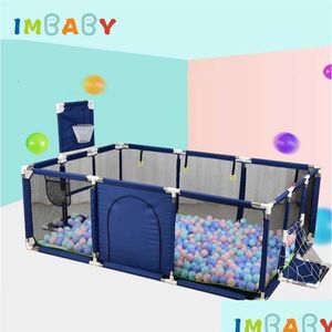 Baby Playpens Imbaby Playpen Dry Pool med bollar staket för född 0-6 år gamla barn säkerhetsbädd SH190923209Q Drop Delivery Home Gard DHBPK