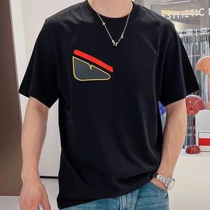 23fw Spring Summer Europe Italy Embroidery Leather Eye Tee Fashion Mens Skateboard Short Sleeve Tshirt Women Clothes Casual Cotton Designer T shirts