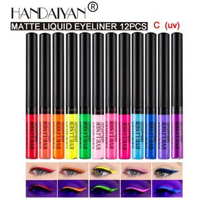 Kombinacja cienia do oczu/wkładki 12PCS/Zestaw Kolorowe eyeliner Oczy Makeup Białe fioletowe wodoodporne płynne oko ołówek Make Up Matte Mat Pen 231207