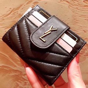 Portfel skórzany męski dla kobiet mody luksusowy uchwyt na karty damski kieszonkowy torebka kredytowa małe portfele klasyczne karta Holde242R