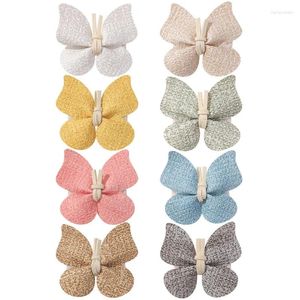 Hair Accessories 2pcs/set Aesthetic Clip For Little Girl Simplicity Solid Color Bow Hairpin Baby Cute Handmade PU Leather Kids Headwear