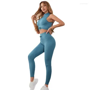 Active Sets 3 Pieces Seamless Women Yoga Set Solid Color Gym Sports Fitness Clothes Workout Legging Suits Running Wear