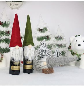 Novo saco de presente de natal decorações saco de papai noel conjunto de garrafa de vidro de vinho natal champanhe decoração saco de vinho db129