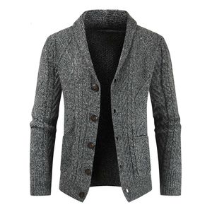 Stickad tröja Cardigan Men New Hooked Sticked Cardigan Fashion V-Neck Loose Thicked Coat Men's tröja 197