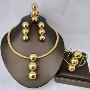 Naszyjniki Zestaw Dubai Gold Kolor Pandent for Women Fashion Biżuteria Etiopia Bridal Boler