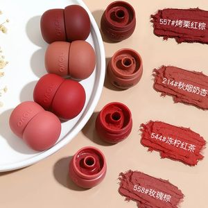 Lippenstift Lovely PineconeShape Lip Mud Glaze Velvet Matte Waterproof Smooth Cheek Makeup Sexy Red Gloss Cosmetics 231207