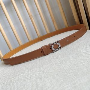 Belt for Women Genuine Leather 2.5cm Width High Quality Women Thin Waist Belts smooth Buckle jeans skirt Small suit accessories 6 Style Optional belt with box