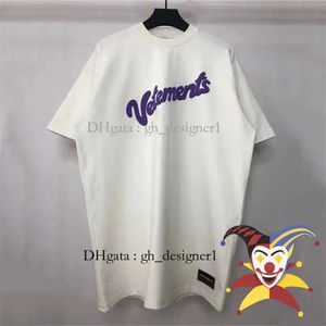 Vetements TシャツメンズデザイナーTシャツ3Dパフが男性と女性向けに印刷されています1：1ベストクオリティレタートップTEE