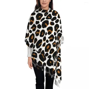 Szaliki Tan Lopard Teksturowa szalik dla kobiet Fall Winter Shawls i owijanie Zwierzęta Egzotyczne Skór