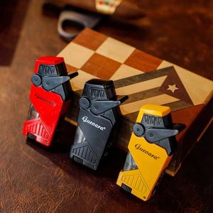 Guevara WindProof Cigar Lighter Metal Pocket Lighters2ジェットフレームトーチタバコ葉巻なし