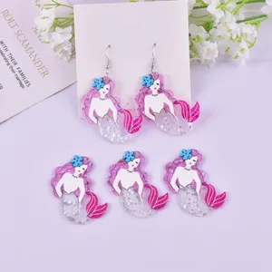 Charms 10pcs/pack Beautyful Gliter Mermaid Acrylic For Earring Necklace Jewelry Making