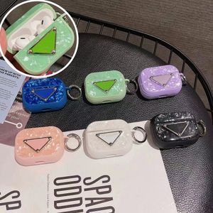 Designer AirPods Case Earphone Package för AirPods Pro 1 2nd Generation 3rd Case Air Pods Headset Packet Hook Clasp Key Ring Triangle P Bling Earphone Shell Bag Charm Charm