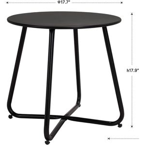 Other Furniture Steel Patio Side Table Weather Resistant Outdoor Round End Black Drop Delivery Home Garden Dhjkd