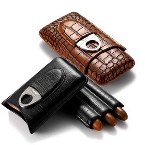 Cigar Case Holder Set Portable Humidor Box w/ Holster Mini Travel Reting Cigarett Storage Accessories Gift for Men