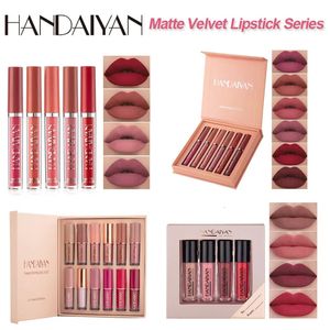 Batom Matte Velvet Set Maquiagem Longa Duração À Prova D 'Água Líquido Lip Stick Sexy Lips Make Up Mulheres Moda Presente 231207