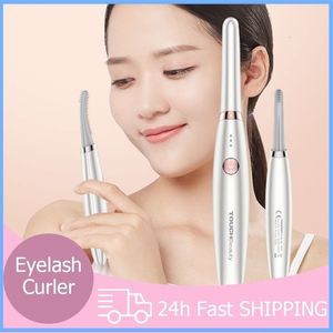 Eyelash Curler Portable Electric Heated Eyelash Curler Heating Long Lasting Makeup Eye Lashes Brush 231202
