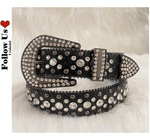 Punk Rock Crystal Studded Belt Men Women Western Cowboy med Diamond Bing Y2K Disco E Girls for Jeans 220530191F4185133