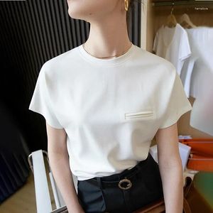 Women's T Shirts High Quality 2023 Women Tops Spring Summe Round Collar Loose T-shirt Female Clothing Sexy Crop Top Clothes Casual Blouse