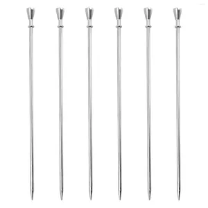 Forks 6pcs Snack Picnic Reusable Mixing Dessert Stainless Steel Appetizer Skewers Party Toothpick Cocktail Pick Restaurant Fruit Stick