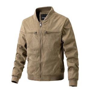 Giacche da uomo Giacca da uomo in pelle scamosciata di cotone spesso Autunno Inverno Casual Tasca a maniche lunghe Tinta unita Zip Up Cappotto Abbigliamento uomo 231206