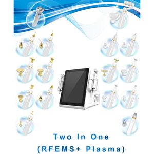 2 in 1 rfemsプラズママシンRf ems筋肉収縮まぶたリフティングオゾンプラズマペンのしわ除去フェイスリフト