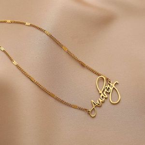 Letter Elegant English Pendant Simple Golden Clavicle Necklace