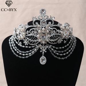 Headwear Hair Accessories CC Crowns Tiaras Hairbands Frontlet S Pageant Wedding Hair Accessories for Bridal Water Drop Party Jewelry HG382 231207