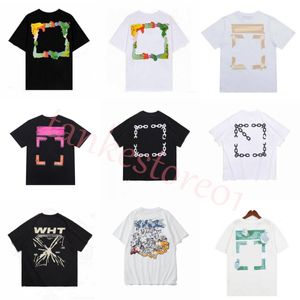 Estate Luxurys T-shirt da uomo e da donna Designer off Abbigliamento T-shirt larghe Tops Uomo Casual Street graffiti Camicia Felpa Manica corta Magliette Offs Bianco a3f