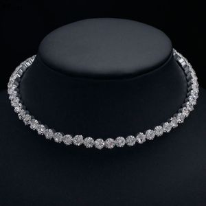 Sparkly Crystals Bridal Necklace For Wedding Luxury Shiny Women Necklace Jewelry Födelsedag Valentines Day Gift Cl3018