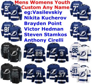 Maglie Tampa Bay Lightning Maglia da donna Andrei Vasilevskiy Stamkos Victor Hedman Brayden Point Kucherov Maglie da hockey su ghiaccio Cucite personalizzate