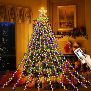 クリスマスの装飾クリスマスLEDスターストリングライトUSB/バッテリーコントロールナビダードルームツリーデコレーション屋内屋外231207の妖精ガーランドライト
