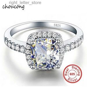 Solitaire Ring Promotion!! GALAXY 925 Sterling Silver RING Luxury 4 CZ Diamond Crystal Wedding Rings For Women SIZE US 5 6 7 8 9 10 11 12 YQ231207