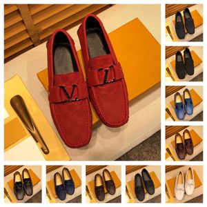 2023 lyxmärke tryckt mönster män klänning skor platt casual sko affärskontor oxfords äkta läder designers metall spänne mocka loafer storlek 38-46