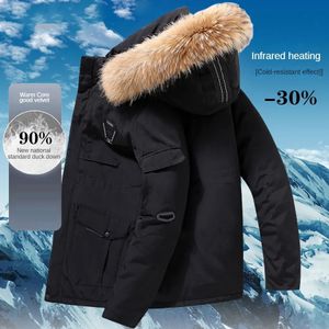 Homens para baixo parkas casaco frio para o inverno de alta qualidade homem casacos homens alta pilha pato branco intensificação quente puffer jaquetas 231207