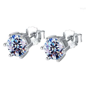 Classic Design 925 Sterling Silver Screw Back Gra Certificated Diamond 1 Carat d Color Vvs Moissanite Stud Earrings