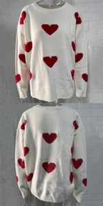 Autumn and Winter New Red Heartformed tröja modedesign stickad tröja tröja