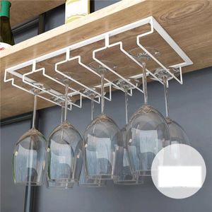 Ice Buckets and Coolers Ving Glasses Holder Bartender Stemware Hanging Rack Under Cabinet Organizer Glass Goblet Iron Bar Tool 231206