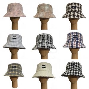 Houndstooth Print Bucket Hat Classic for Women Stylish Cotton Fisherman Sun Cap Vintage Winter Fall Dress Accessories