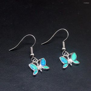 Dangle Earrings Hermosa Gemstone Butterfly Design Natural Blue Opal Fashion Jewelry Drop Hook For Women 20234554