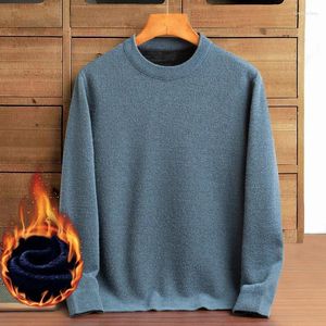 Erkek Sweaters Sonbahar Kış Yuvarlak Boyun Katı Akıllı Vidalı İplik Resmi Fener Uzun Kollu Kazak Örtü Alt Sıradan Gevşek Üstler