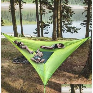 Гамаки Портативный гамак Mtifunctional Треугольный воздушный коврик для уличной камеры Палатка из дерева Mti Person Sleep Pad J2303025264093 Drop Deliver Dh9Yh